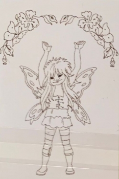 Clear Stamp Ragolls, Elfe mit Blumenbogen